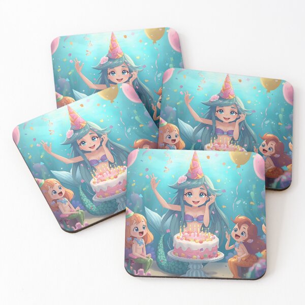 Item preview, Mermaid birthday party designed and sold by SimonsDesignArt.