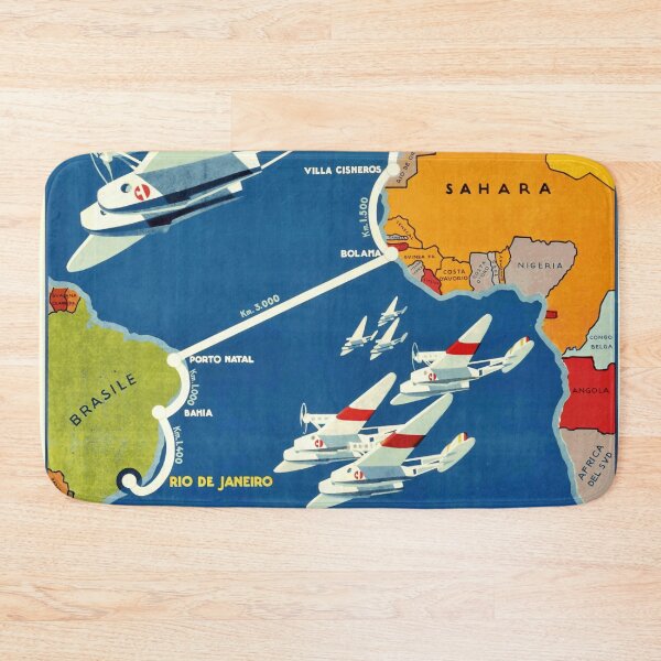 Item preview, Vintage Art Deco Poster | Transatlantic Air Cruise | Savoia Marchetti S55 | 1930s Aviation & Travel History designed and sold by artofuniverse.