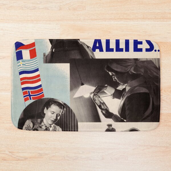 Item preview, Women of the Allies Fight for Freedom Poster | WWII Art | Vintage Propaganda | Empowering Women | Historical Wall Decor & Gifts designed and sold by artofuniverse.