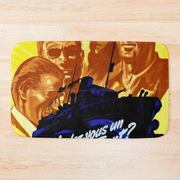 Item preview, World War II Propaganda Poster | French Language Navy Art | Bold Yellow & Blue Warship Design | Mid-20th Century Style designed and sold by artofuniverse.
