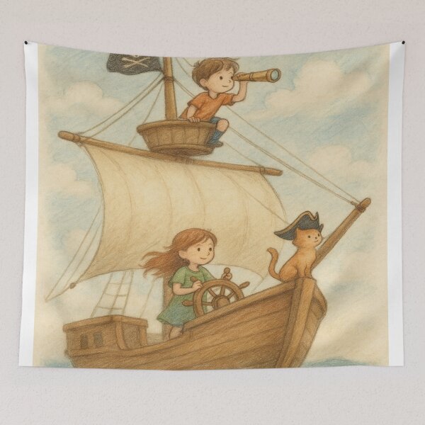 Item preview, Captain Cat and the Young Crew – Dreamy Pirate Voyage by GGSTCraft designed and sold by ggstcraft.