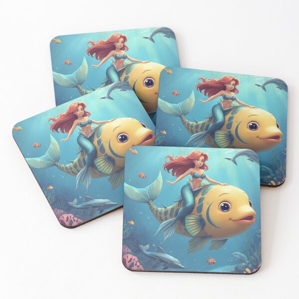 Item preview, Cute mermaid on a big fish designed and sold by SimonsDesignArt.