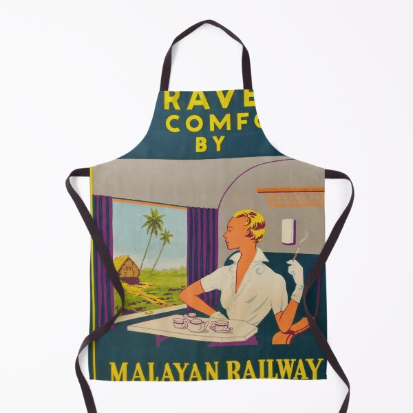 Item preview, Vintage Malayan Railway Art Deco Poster | Mid-20th Century Travel Art | Luxurious Train Journey & Exotic Scenery designed and sold by artofuniverse.