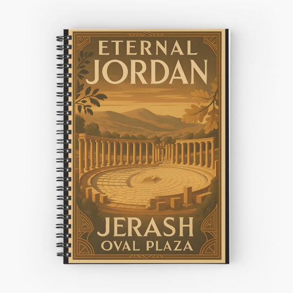 Item preview, Oval Plaza – Vintage Jerash, Jordan Art Deco Poster designed and sold by Cosmopolis.