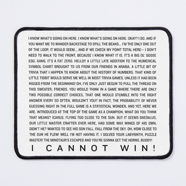 Item preview, Brennan Lee Mulligan Cannot Win Monologue designed and sold by studioroguet.