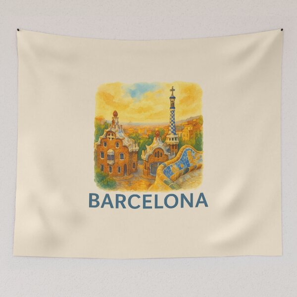 Item preview, Barcelona Park Güell Watercolor designed and sold by Bratak.