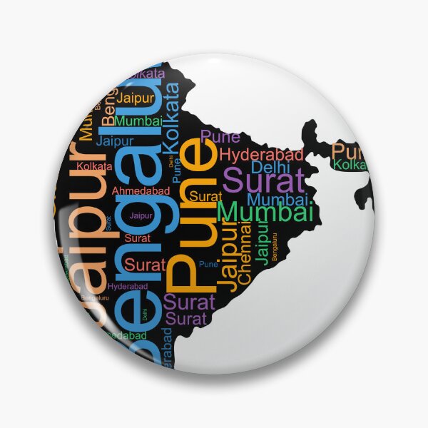 Item preview, India City Names Word Art designed and sold by TheIconSmith.