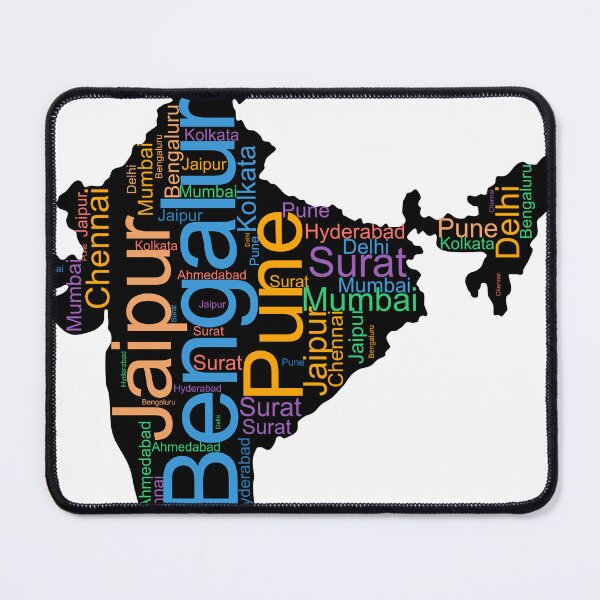 Item preview, India City Names Word Art designed and sold by TheIconSmith.