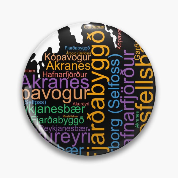 Item preview, Iceland City Names Word Art designed and sold by TheIconSmith.