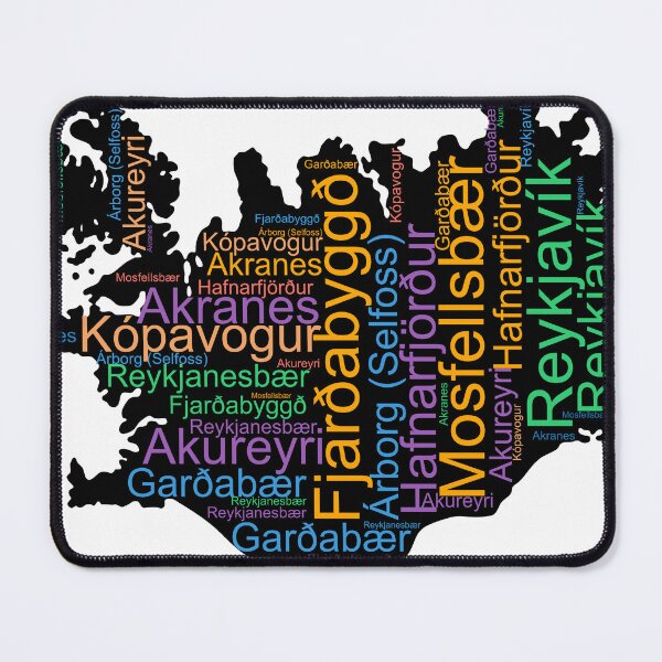 Item preview, Iceland City Names Word Art designed and sold by TheIconSmith.