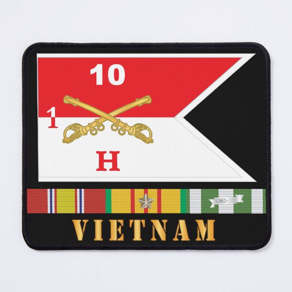 Item preview, Army - Hotel Troop - 1st Squadron, 10th Cavalry Guidon w White Boundries - Vietnam w VN SVC X 300 designed and sold by Military Insignia Products.