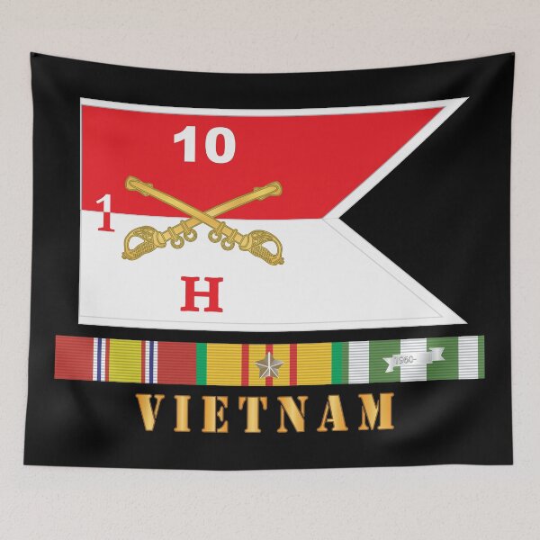 Item preview, Army - Hotel Troop - 1st Squadron, 10th Cavalry Guidon w White Boundries - Vietnam w VN SVC X 300 designed and sold by Military Insignia Products.
