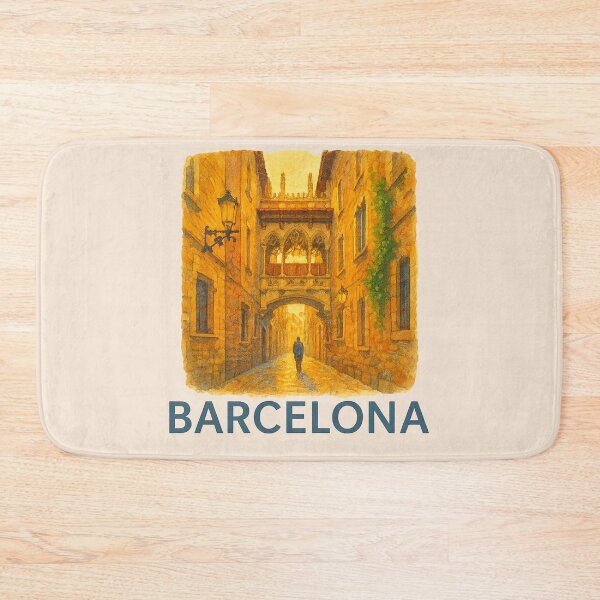 Item preview, Barcelona Gothic Quarter Watercolor designed and sold by Bratak.