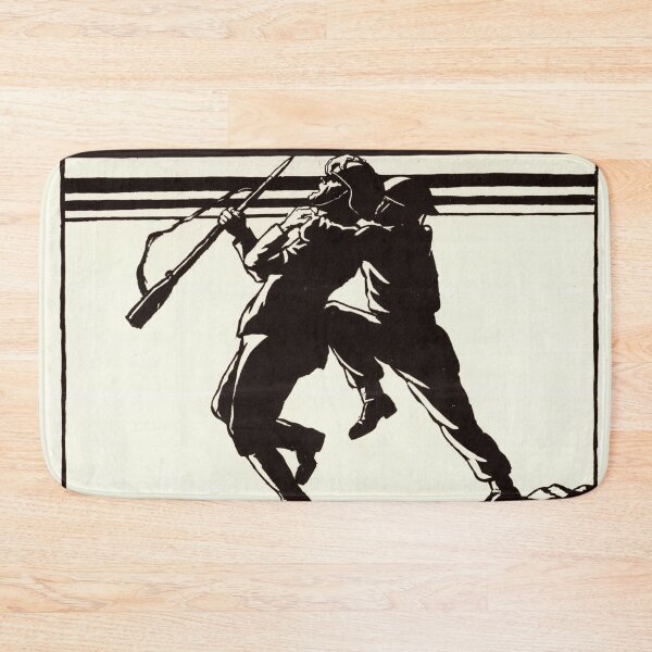 Item preview, Vintage Military Poster | Tough Tactics Art | WWI & WWII Propaganda | Soldiers in Combat | Black & White | Bold Typography designed and sold by artofuniverse.