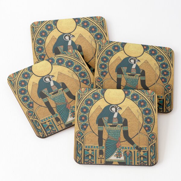 Item preview, Horus God Full Body Falcon Profile | Egyptian Revival Art Deco Nouveau | Luxury Gallery Art Print designed and sold by Vintage Poster Gallery.