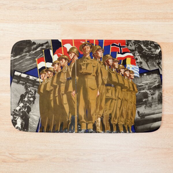 Item preview, World War II Propaganda Poster | The Allies Strike Back | Vintage Art Print | Military History & Allied Unity | Bold Design designed and sold by artofuniverse.