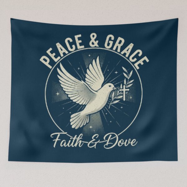 Item preview, Peace & Grace Christian Dove Design - Holy Spirit Olive Branch Spiritual Art designed and sold by Syrupulse.