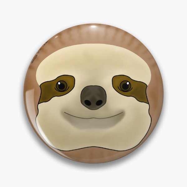 Item preview, Cute SLOTH happy face cartoon illustration  designed and sold by PositiveWithPaz.