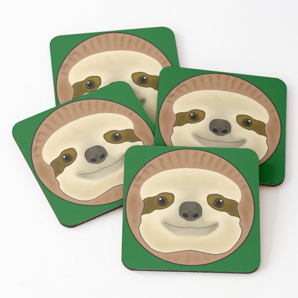Item preview, Cute SLOTH happy face cartoon illustration  designed and sold by PositiveWithPaz.