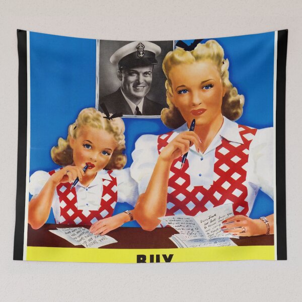 Item preview, Vintage WWII Propaganda Poster | Buy Victory Bonds | Mother & Daughter | Patriotic Home Front | Support Troops Art Print designed and sold by artofuniverse.