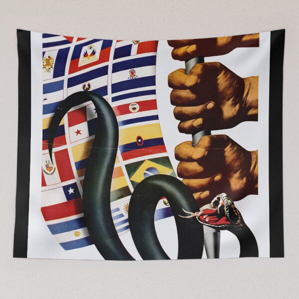 Item preview, Vintage Propaganda Poster | Unite Against Aggression Art | Mid-Century Pan-Americanism | WWII Era Symbolism & Unity designed and sold by artofuniverse.