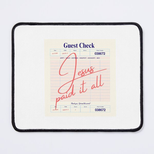 Item preview, Jesus Paid It All Cute Guest Check  designed and sold by gracesbookmarks.