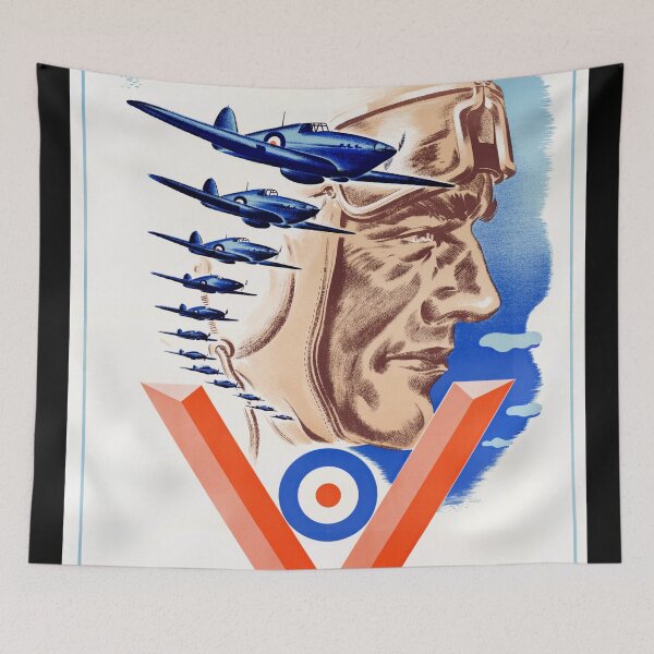 Item preview, World War II Propaganda Poster | To Victory With Our Help | Vintage Air Force Art | Pilot & Fighter Planes | Patriotic Decor designed and sold by artofuniverse.