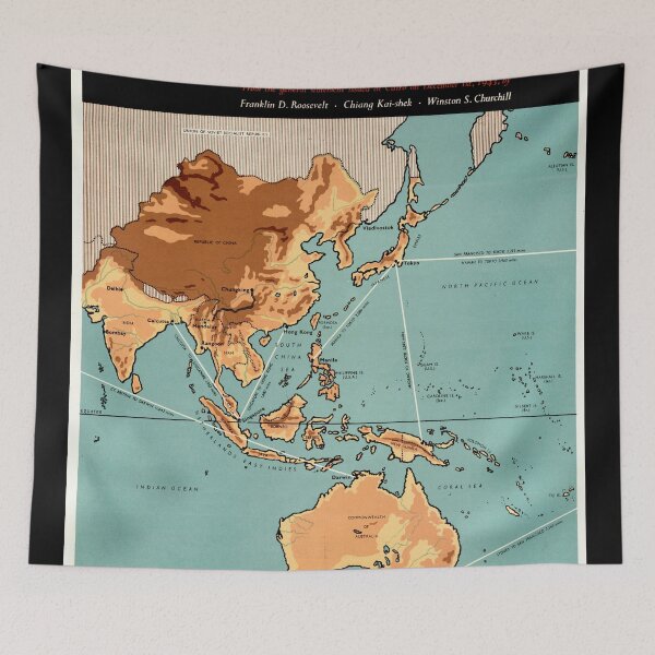 Item preview, Historical WWII Map Poster | The War Against Japan | 1943 Pacific Theater Map | Allied Strategy & Key Locations designed and sold by artofuniverse.