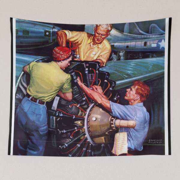 Item preview, The Sky's the Limit WWII War Bond Poster | Patriotic Industrial Art | Aviation & Home Front Mobilization | Courtney Allen designed and sold by artofuniverse.
