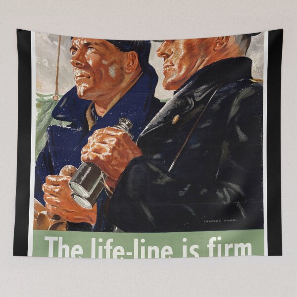 Item preview, WWII British Propaganda Poster | Merchant Navy Tribute Art | Heroic Sailors & Officer | Bold Colors & Historical Significance designed and sold by artofuniverse.
