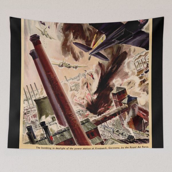 Item preview, Dramatic WWII Poster | RAF Planes in Action | Support the War Effort | Back Them Up! Vintage Propaganda Art Print designed and sold by artofuniverse.