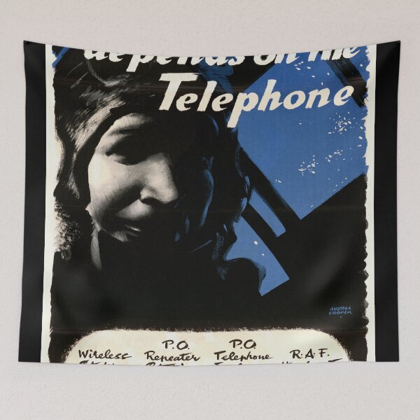 Item preview, WWII British Propaganda Poster | Airman Communication Art | Vintage Military Print | RAF Wireless Station & Telephone Exchange designed and sold by artofuniverse.