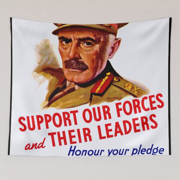 Item preview, Vintage WWII Propaganda Poster | Support Our Forces | Military Leadership Art Print | War Bond Financial Contribution designed and sold by artofuniverse.