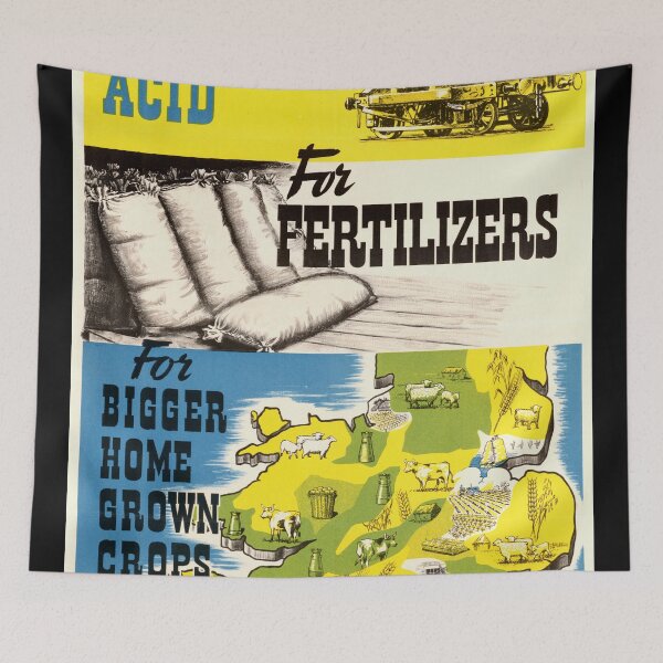 Item preview, Vintage British Poster | Mid-20th Century Art | Sulphuric Acid & Fertilizers | Bold Colors | Industrial Agriculture designed and sold by artofuniverse.
