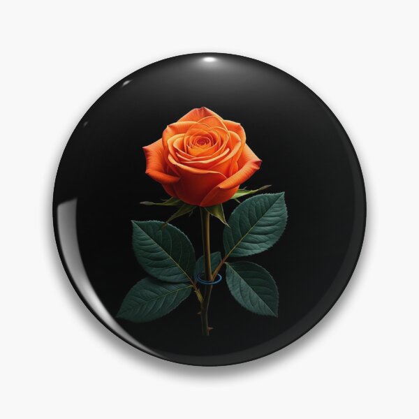 Item preview, Glowing Orange Rose on Black – Elegant Vibrant Flower designed and sold by PixelVibe782.