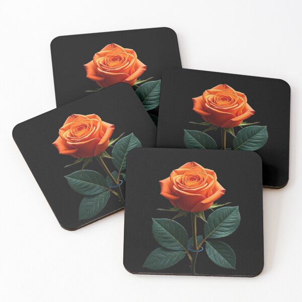Item preview, Glowing Orange Rose on Black – Elegant Vibrant Flower designed and sold by PixelVibe782.