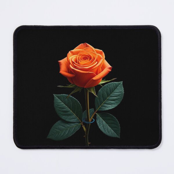 Item preview, Glowing Orange Rose on Black – Elegant Vibrant Flower designed and sold by PixelVibe782.