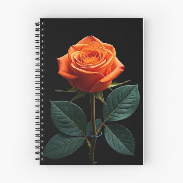 Item preview, Glowing Orange Rose on Black – Elegant Vibrant Flower designed and sold by PixelVibe782.