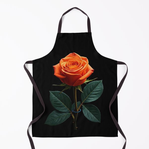 Item preview, Glowing Orange Rose on Black – Elegant Vibrant Flower designed and sold by PixelVibe782.