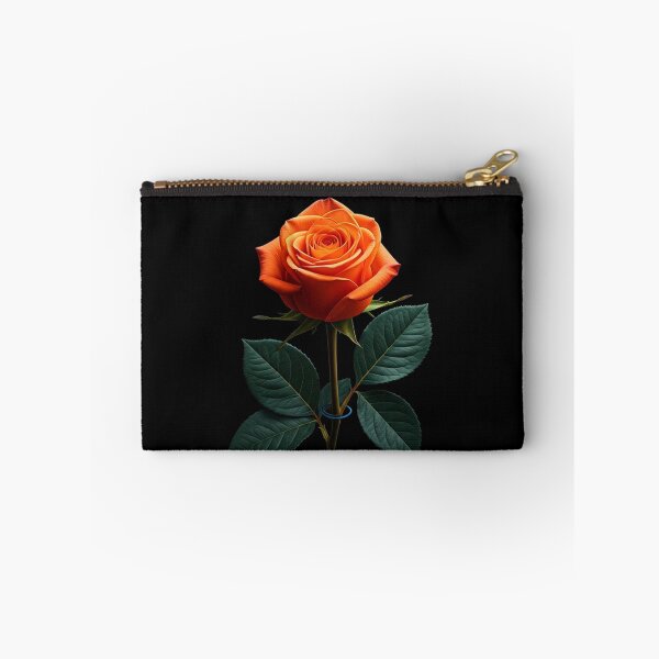 Item preview, Glowing Orange Rose on Black – Elegant Vibrant Flower designed and sold by PixelVibe782.