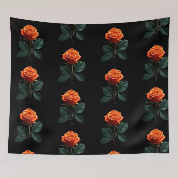 Item preview, Glowing Orange Rose on Black – Elegant Vibrant Flower designed and sold by PixelVibe782.