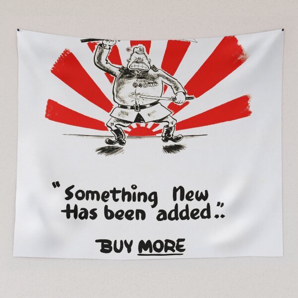 Item preview, WWII Propaganda Poster | Buy War Savings Certificates Art | Japanese Soldier Caricature & Rising Sun Flag | Historical Print designed and sold by artofuniverse.