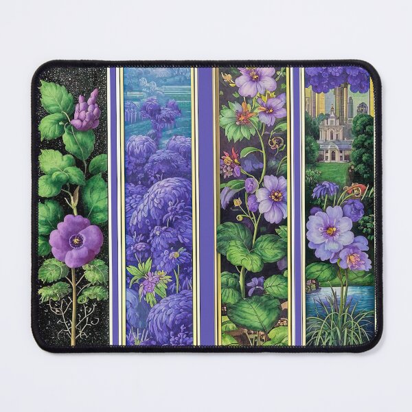 Item preview, Vibrant Purple Floral Stained Glass Panels designed and sold by LanaGustavsson.