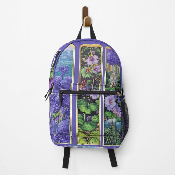 Item preview, Vibrant Purple Floral Stained Glass Panels designed and sold by LanaGustavsson.
