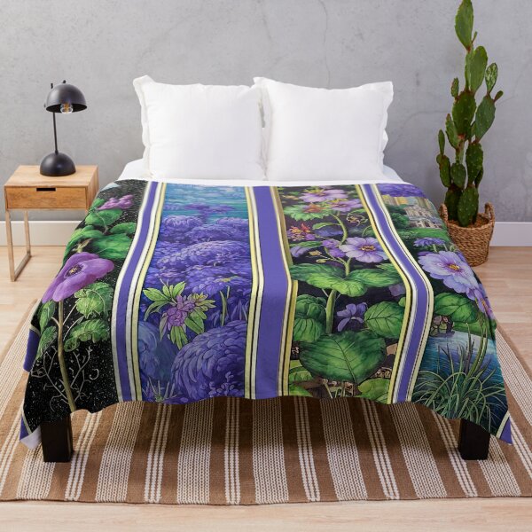 Item preview, Vibrant Purple Floral Stained Glass Panels designed and sold by LanaGustavsson.