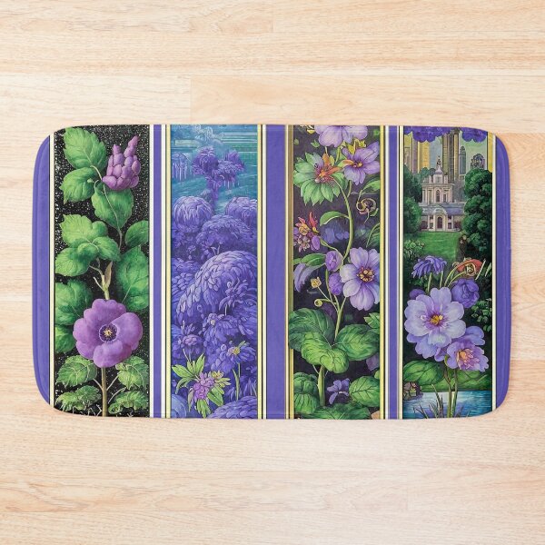 Item preview, Vibrant Purple Floral Stained Glass Panels designed and sold by LanaGustavsson.