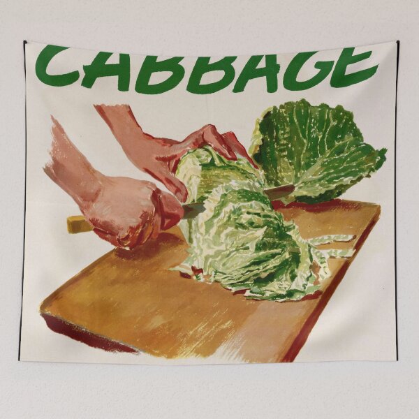 Item preview, Vintage Wartime Poster | Ministry of Food Propaganda | Shredded Cabbage Art | Healthy Diet Promotion & WWII Britain designed and sold by artofuniverse.