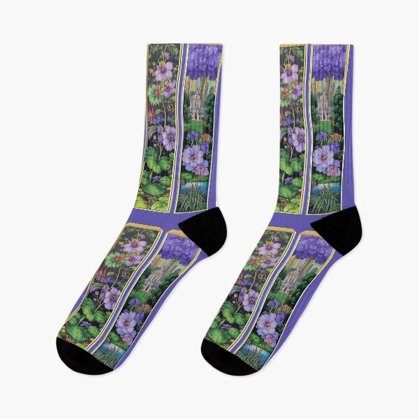 Item preview, Vibrant Purple Floral Stained Glass Panels designed and sold by LanaGustavsson.