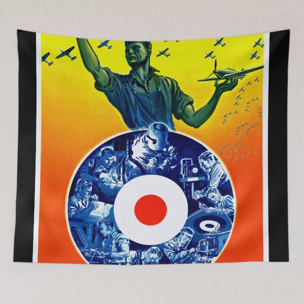 Item preview, Roll 'em Out WWII Propaganda Poster | Aircraft Production | Canadian Contribution | Vivid Color Scheme & Heroic Imagery designed and sold by artofuniverse.