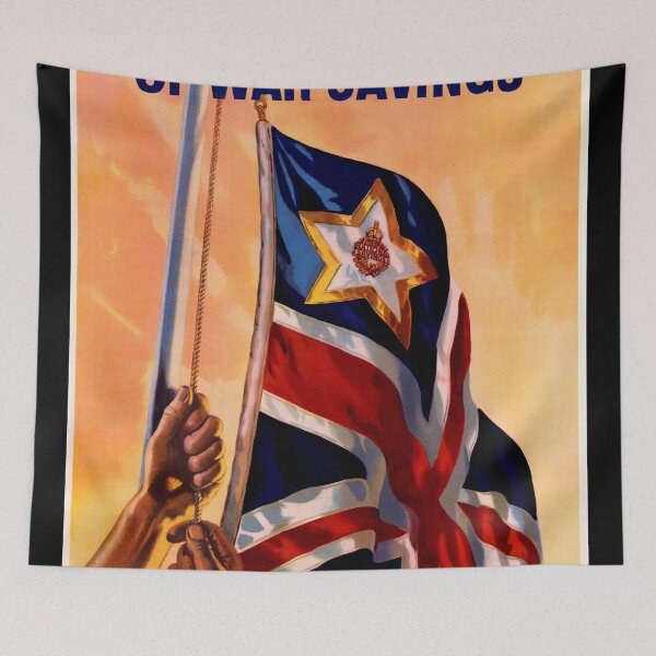 Item preview, Vintage WWII Propaganda Poster | Union Jack Flag | Raise the Standard of War Savings | Patriotic British Art Print designed and sold by artofuniverse.